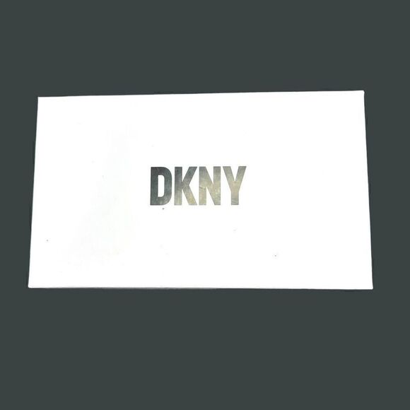 Dkny Womens Wristlet Bag Leather Signature Logo Brown Tan Boxed Nwt